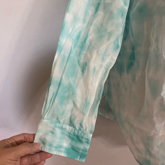 Lauren Ralph Lauren Silk Blend Tie Dye Button Up Size XL - Picture 12 of 13
